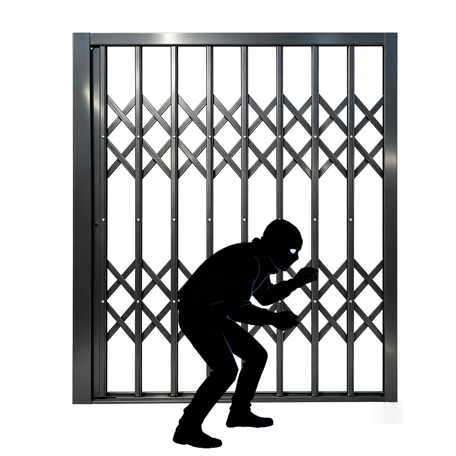 Rejas para Ventanas Barra de Seguridad Retráctil Antirrobo para Ventanas