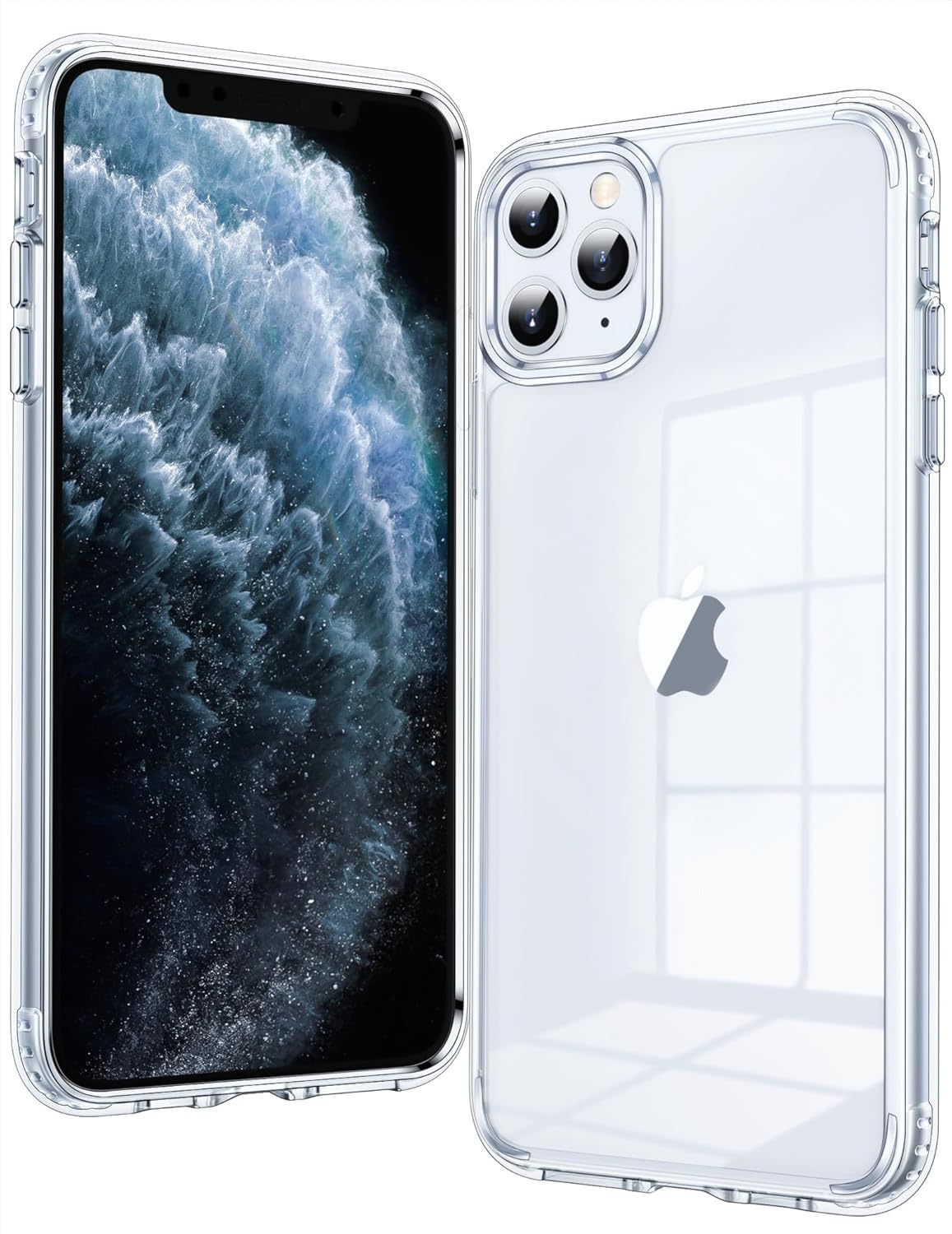 FNTCASE for iPhone 11 Pro-Max Case: Clear Phone Cases Compatible with Magsafe Slim Anti Yellowing Military Grade Drop Protection Rugged Shockproof