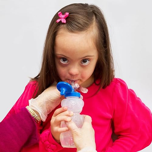 Miniatura 6 de TalkTools Honey Bear - Vaso con popote para bebés, sin BPA, botellas para terapia de grado alimenticio para entrenamiento del habla y alimentación,