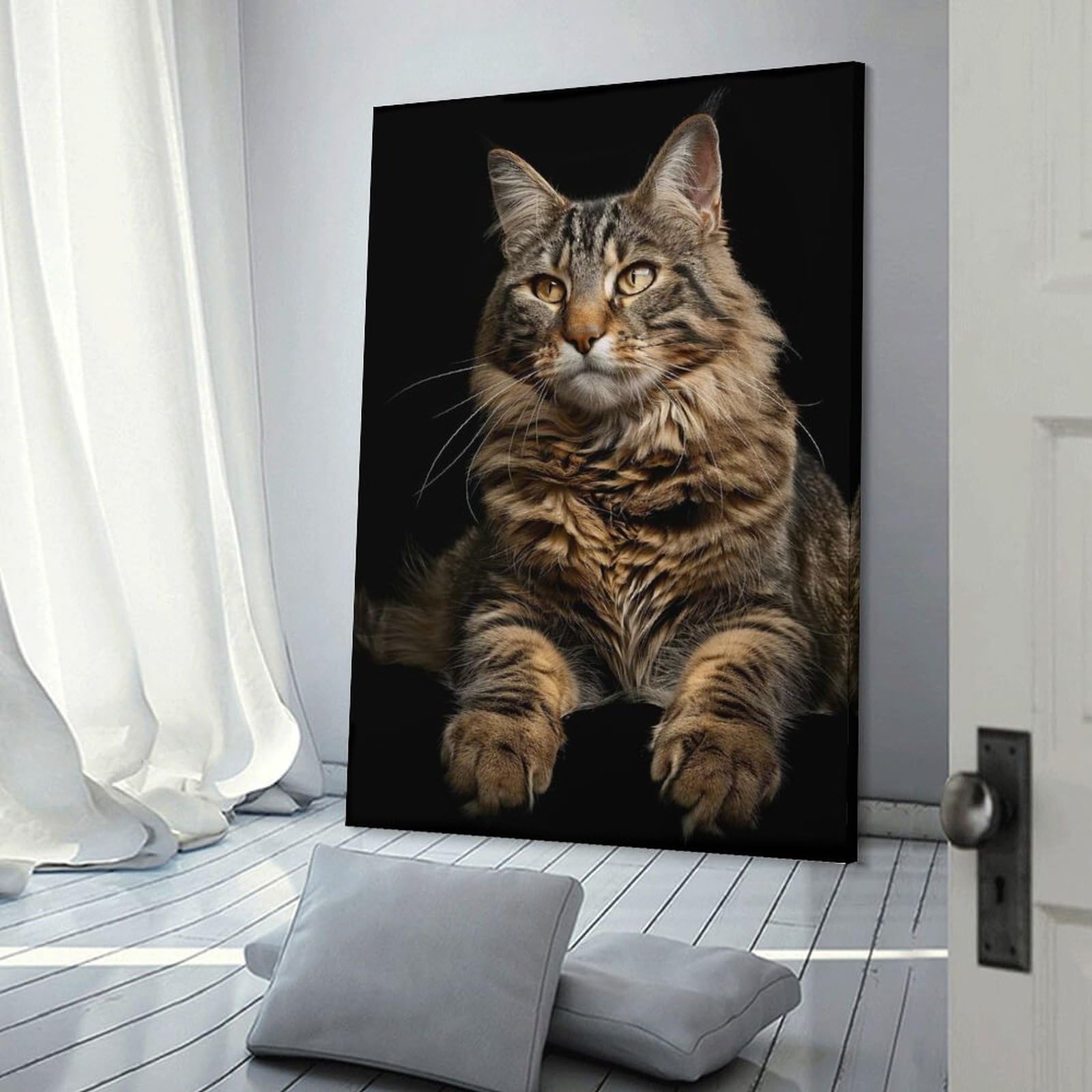 Junmoney American Bobtail Home Decor Wall Art 20x30inch(50x75cm), for Living Room, Bedroom Or Home Office, Decorative Present for New Homes