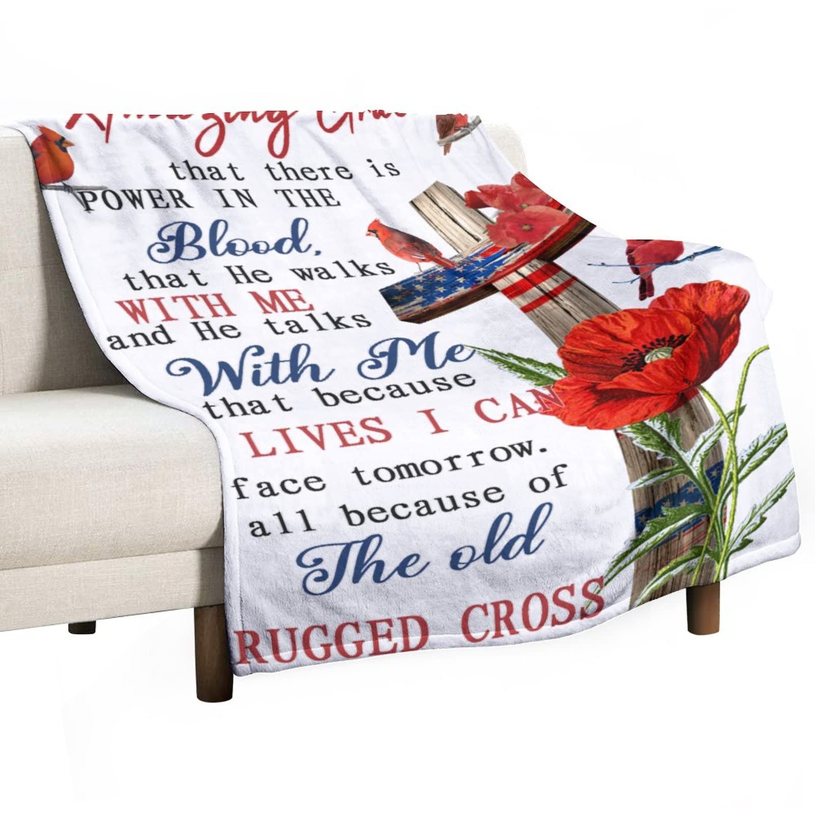 Couverture flanelle haut de gamme Cross Cardinals plaid confort 130x150