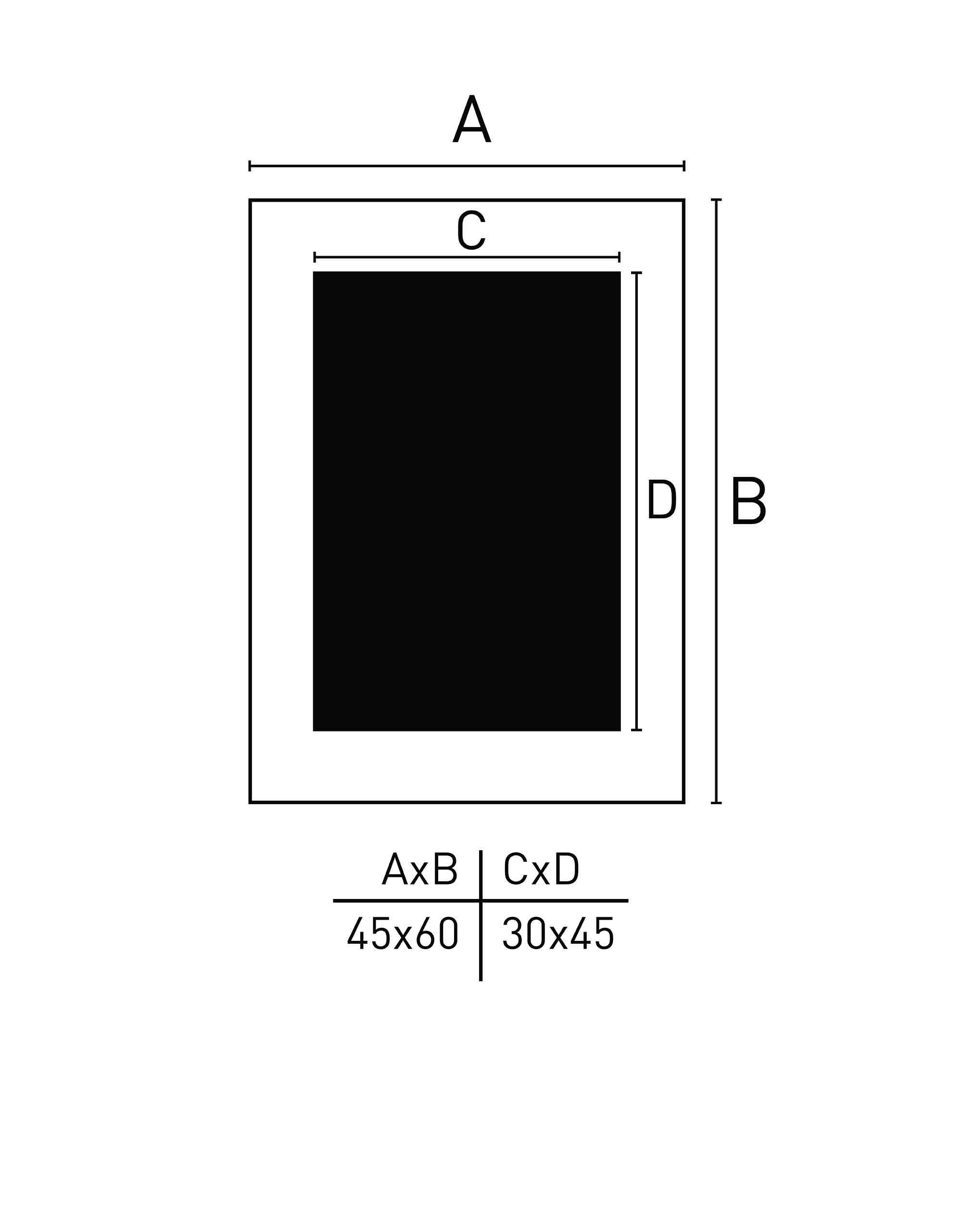accent by nielsen Bilderrahmen mit Passepartout, 45 x 60 cm, Holz, Schwarz, Posterrahmen zum Aufhängen im Hoch- & Querformat, Echtglas, Apollon