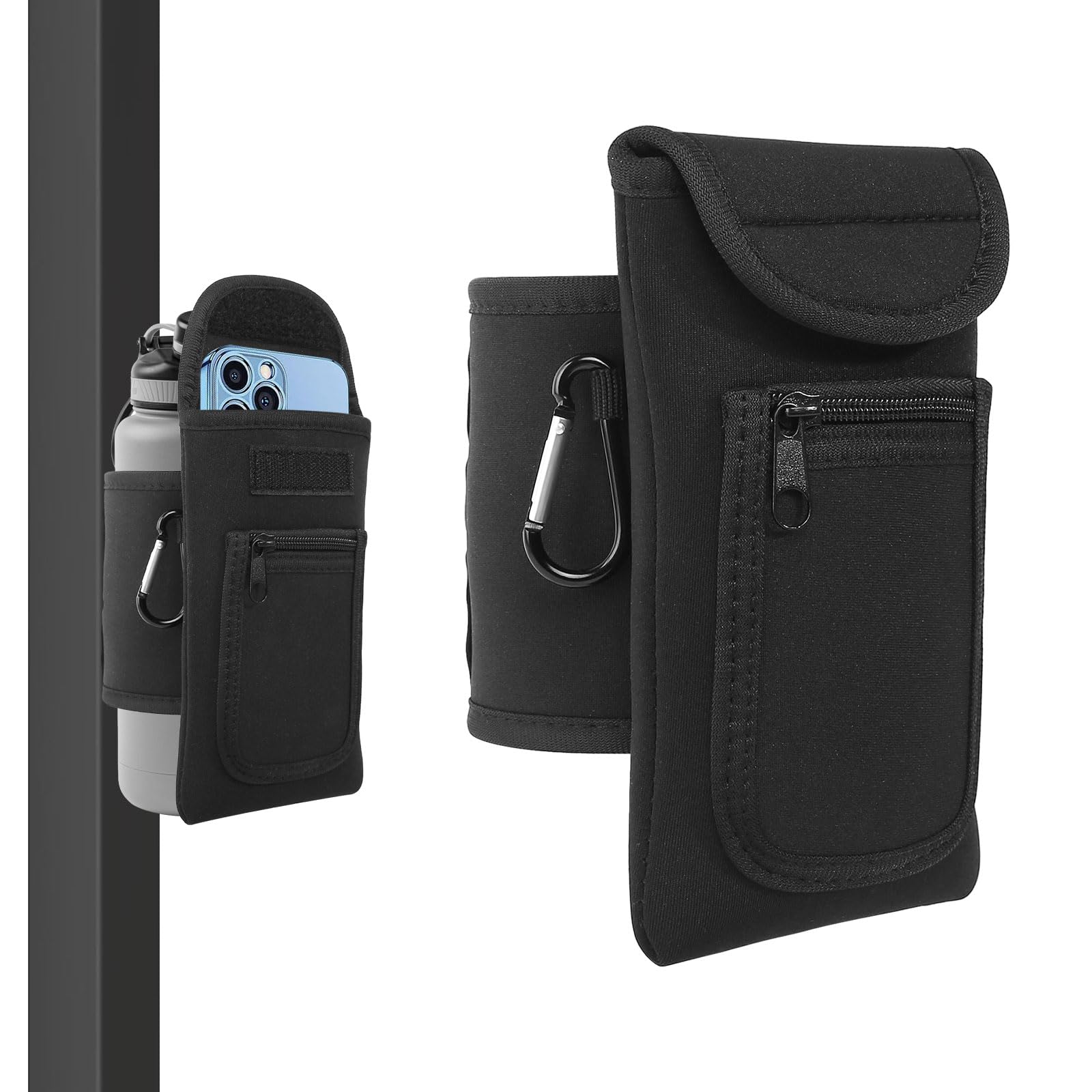 TAKONE Borsa da Palestra Magnetica – Borsa Riflettente Magnetica per Bottiglia d'Acqua in Neoprene con Scomparto per Cellulare e Tracolla Regolabile – Gadget per il Fitness da Donna e Uomo