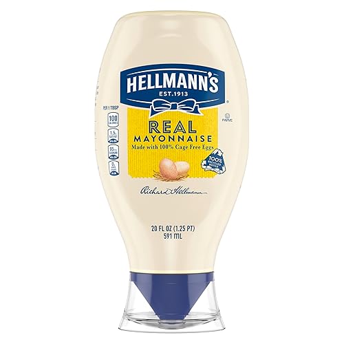Miniatura 14 de Hellmann's Real Mayonesa para un rico condimento cremoso Real Mayo Squeeze Botella sin gluten, hecha con huevos 100% sin jaulas, 20 onzas