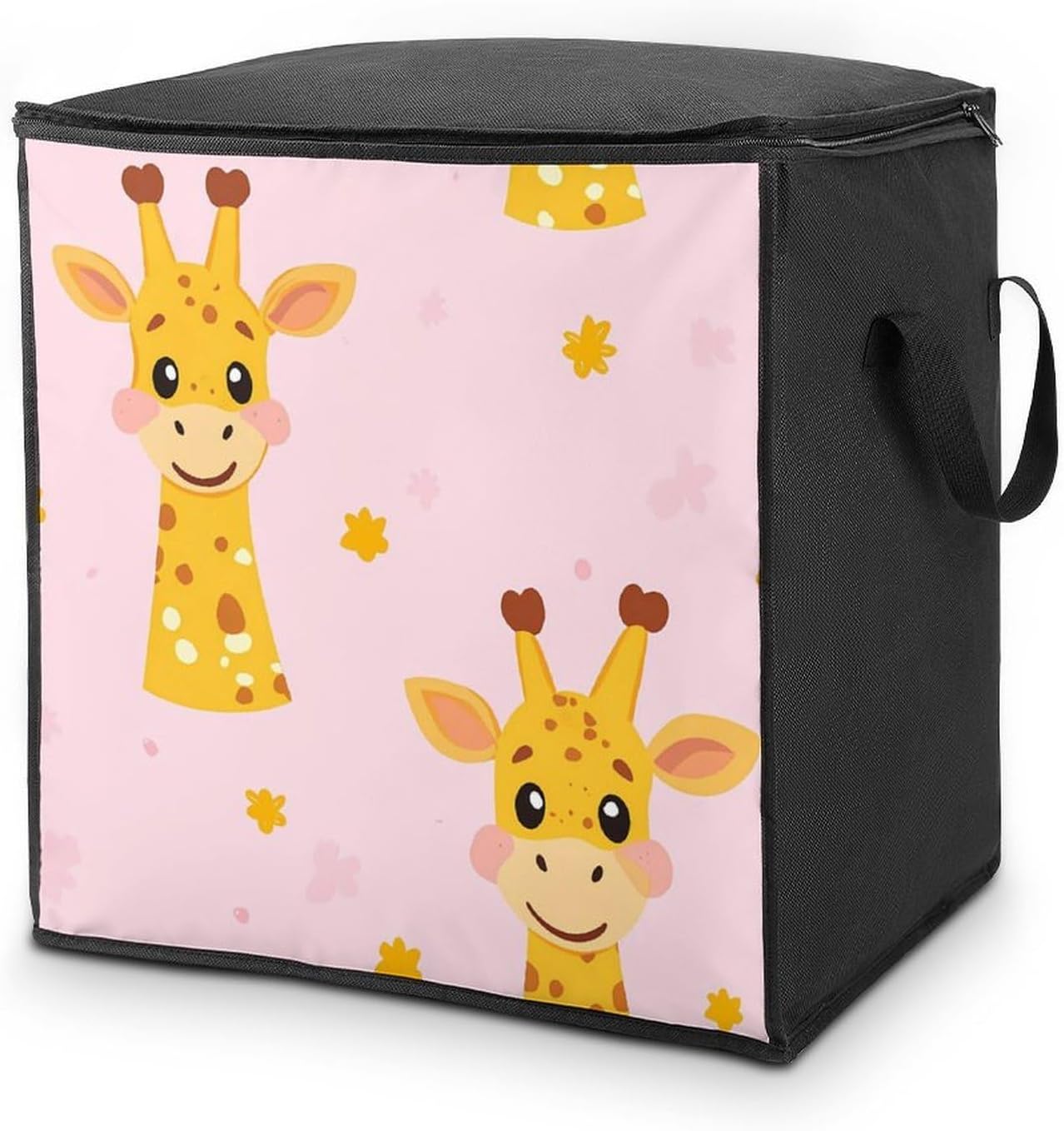 Cute Giraffe Large Comforter Blanket Storage Bags Bins 70L Closet Organizer with Handles