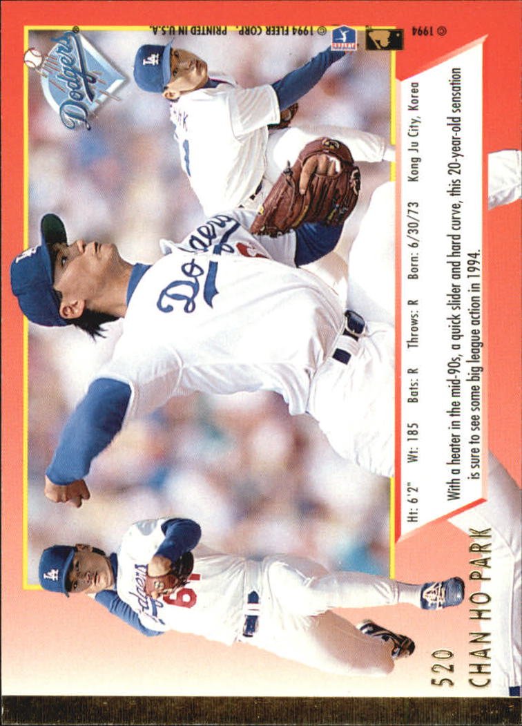 Amazon.com: 1994 Ultra Baseball Rookie Card #520 Chan Ho Park