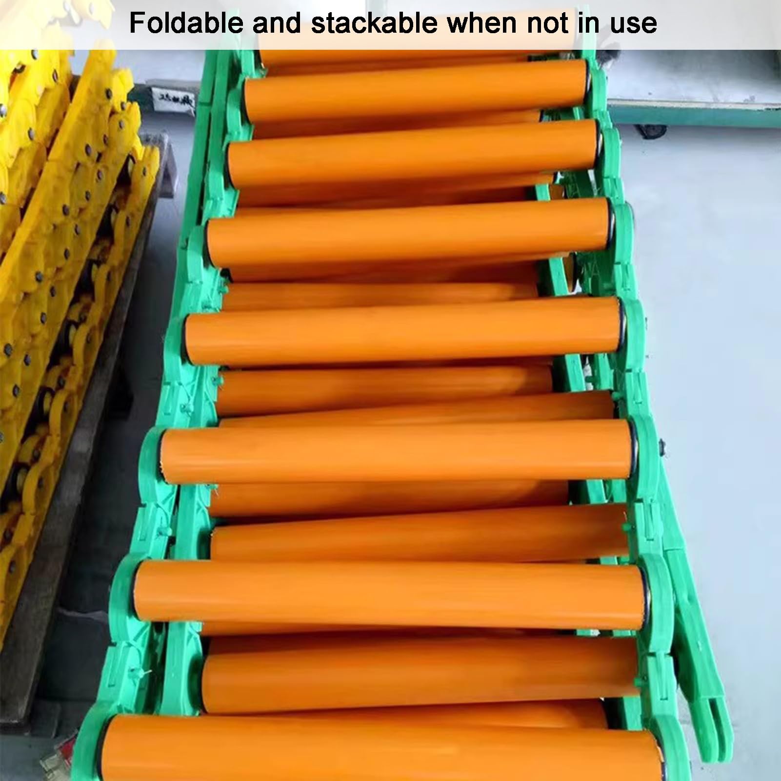 Kit de cinta transportadora industrial de PVC, transportador de rodillos extensible, transportador recto de doble rodillo no alimentado para almacenes y fábricas (100 x 50 cm)