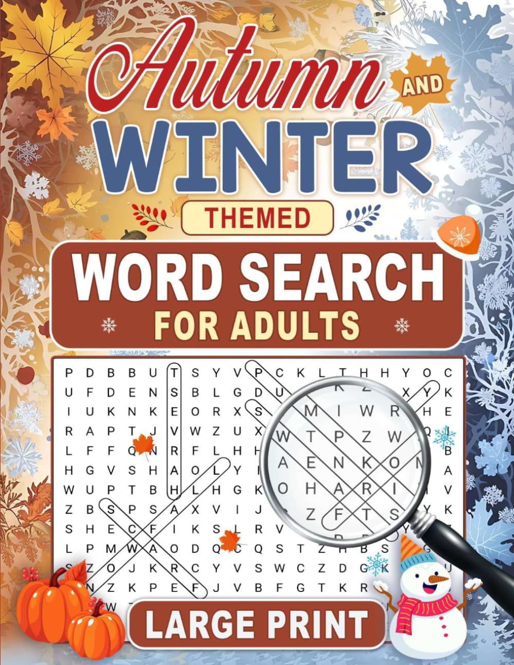 Autumn and Winter Themed Word Search For Adults Large Print