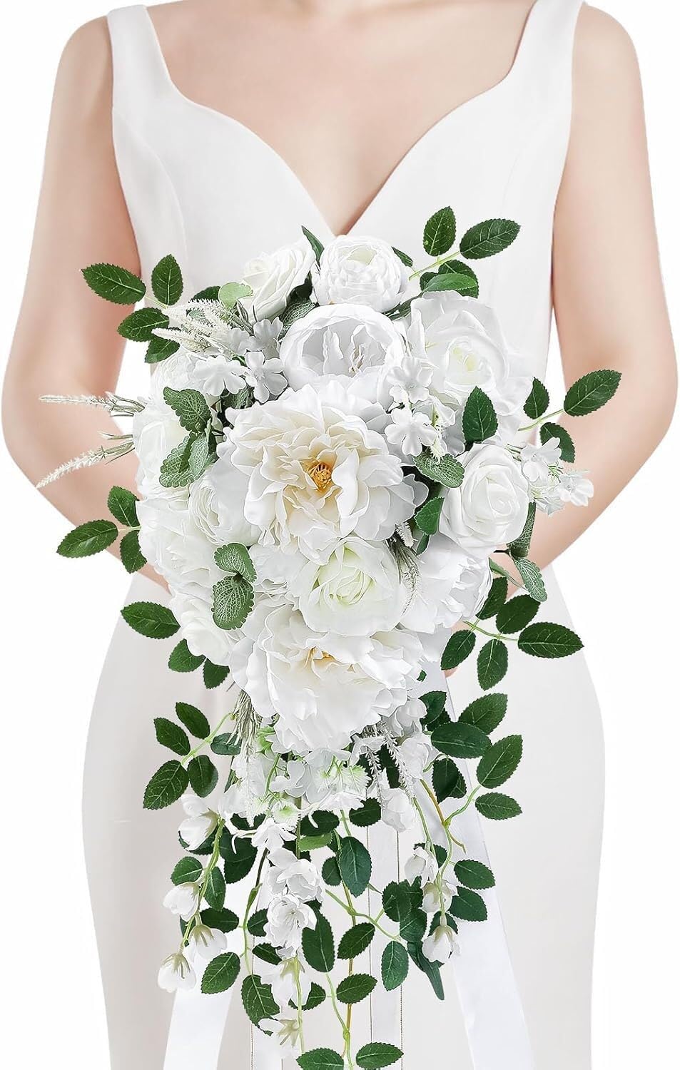 HJRegaFimu Exotic Dried Flower Bouquet Beautiful Bridal Wedding Artificial Flowers Bouquets For Chapel Home Decor Porch Decoration Bedroom Dining Table(forest White)