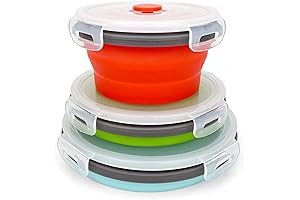 CARTINTS Space-Saving Silicone Bowls with Lids