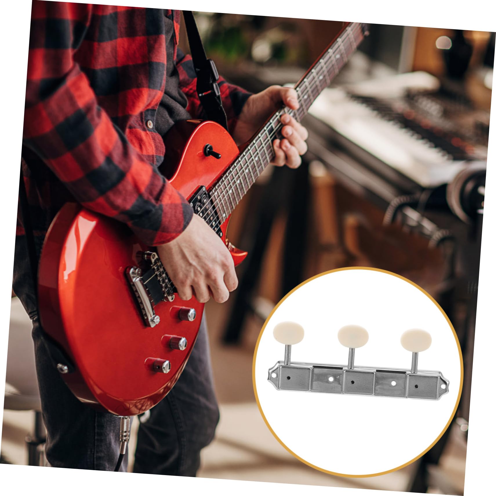 TOYANDONA 1 Paio Di Accordatori Per Chitarra In Metallo Argentato Meccaniche Manopole Piroli Viti