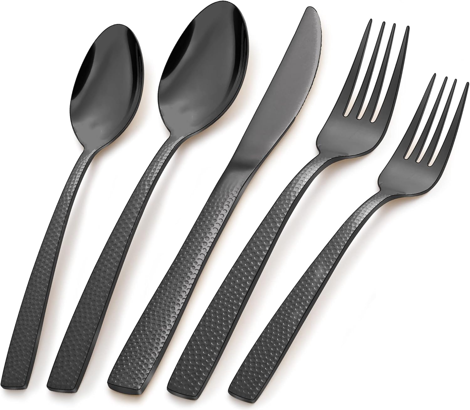 Hammered Black Silverware Set for 6 FoodGrade Black Flatware Set Utensils Set 30