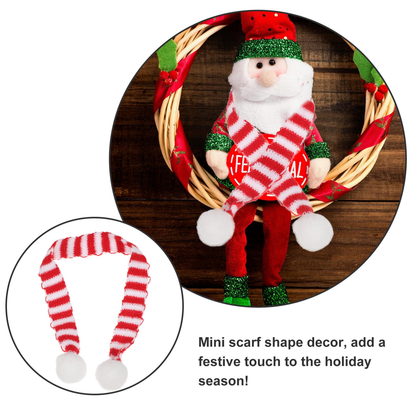 Ipetboom Mini Sciarpe Natalizie per Bottiglie Decorazioni Rosse e Strisce per Natale Accessori Festivi per Decorare La Casa e gli Ospiti