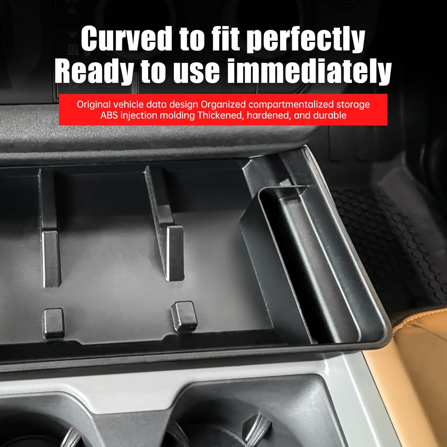 Console Storage Box for 2025-2026 Land Rover Defender 90 110 130 Upper Storage Compartment for Lower Center Console Organizer Tray Interior Trim Modification Accessories (Upper Storage Box)