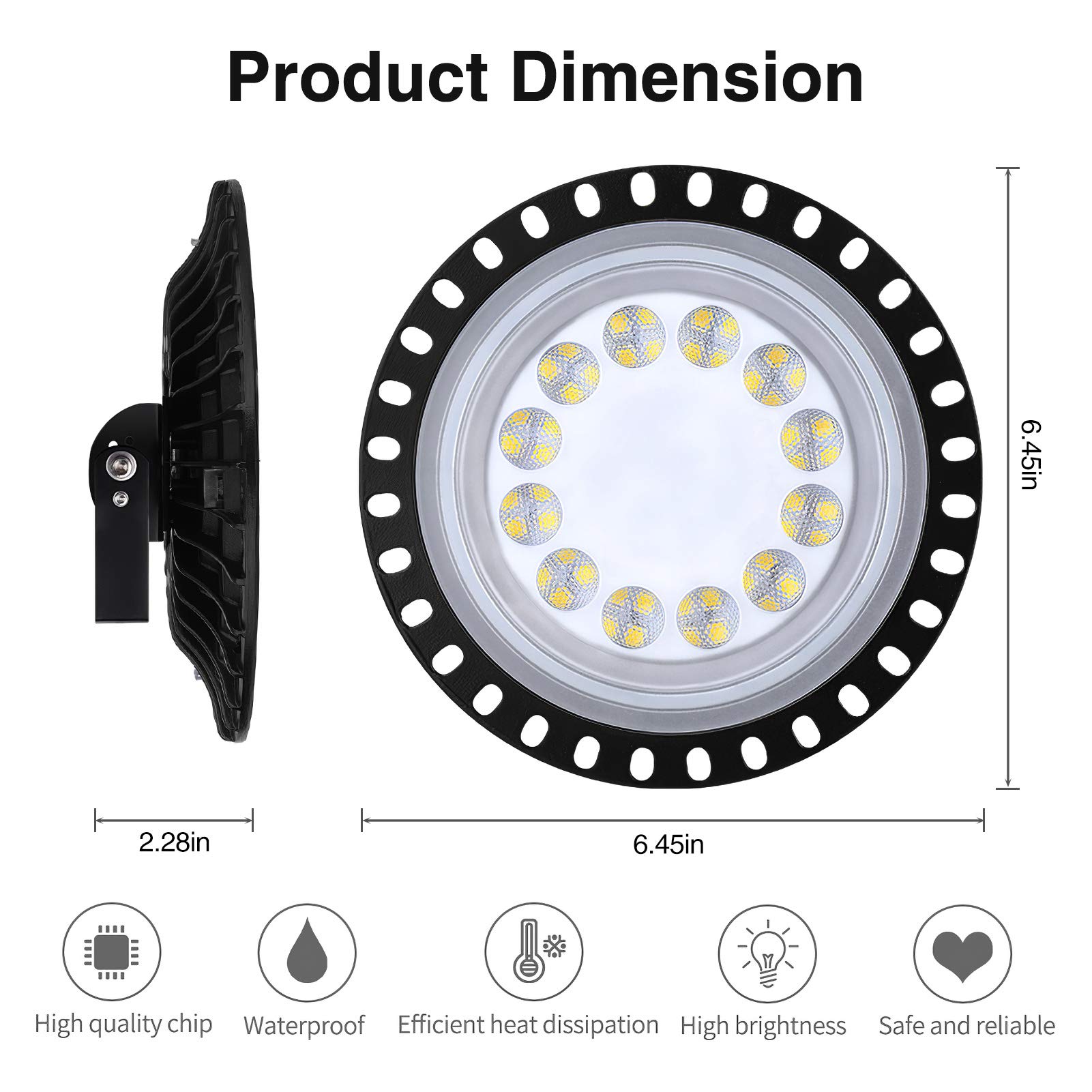 Sararoom 4 Pack 50W UFO LED Hallenleuchte 4000LM Superhell LED Industrielampe Kaltweiß 6500K Hallenstrahler - 120°Abstrahlwinkel Industrial Kronleuchter Werkstattlampe für Fabriken Flughafen Garage