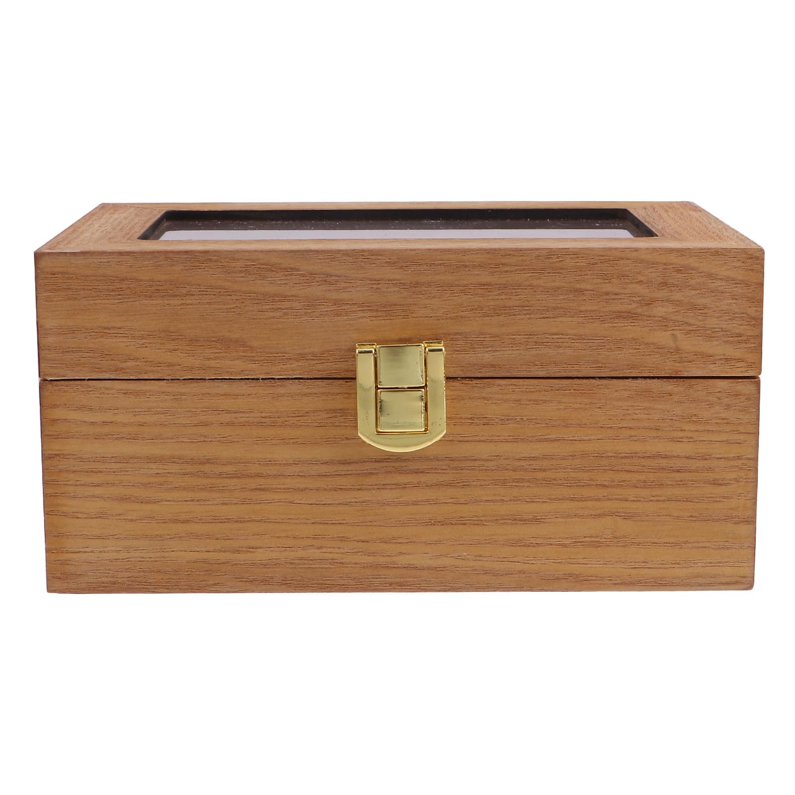 HVMBEUGOS Hemobllo Luxury Wooden Watch Storage Box with 3 Slots Ash Wood Finish Flip-top Display Case Organizer for Men’s Watches and Bracelets for Home and Travel