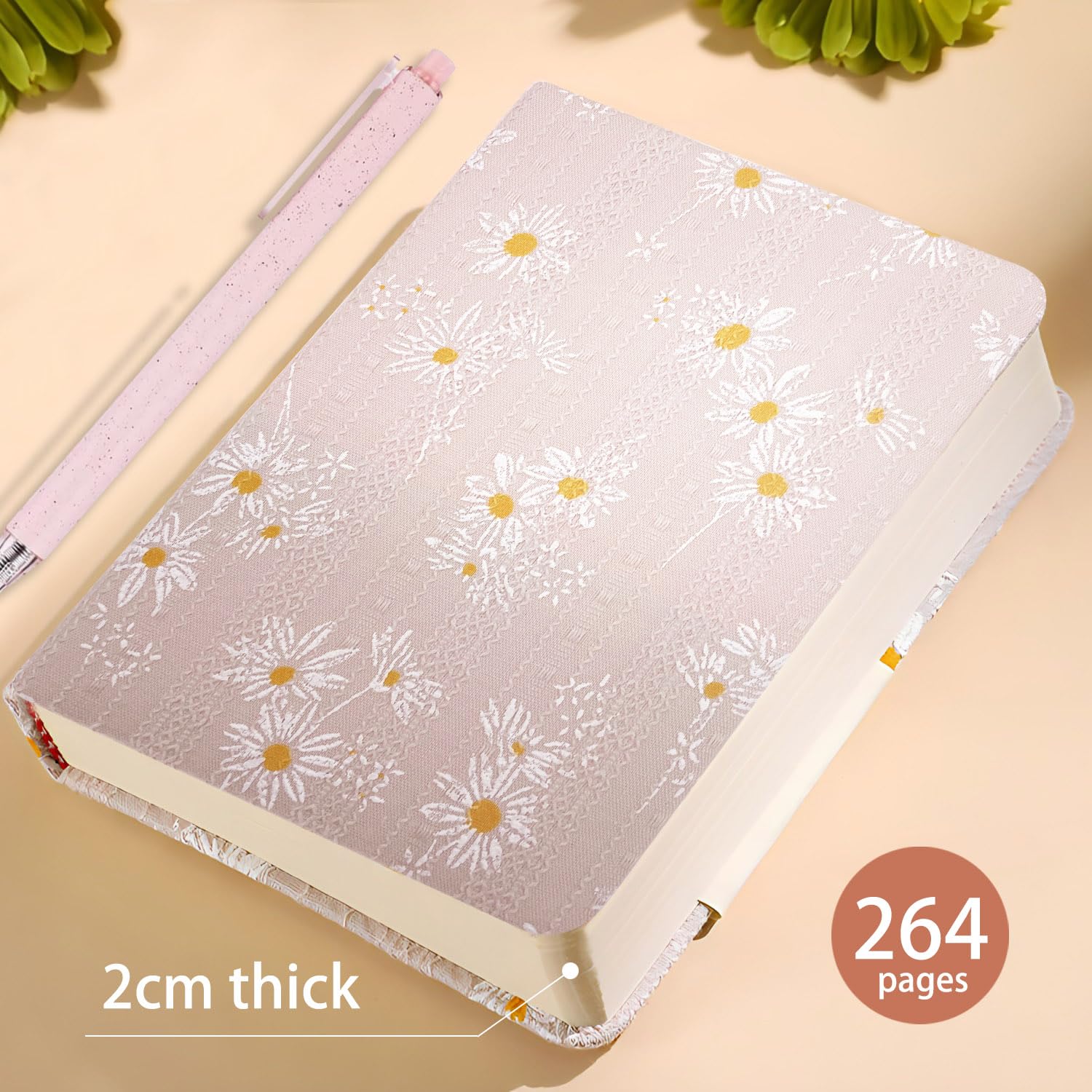 ipoul Fabric Pocket Notebook, Flower Cloth Hardcover Journal, A6, 264 Pages, 4x6 Small Notebook & Sketchbook - Image 4