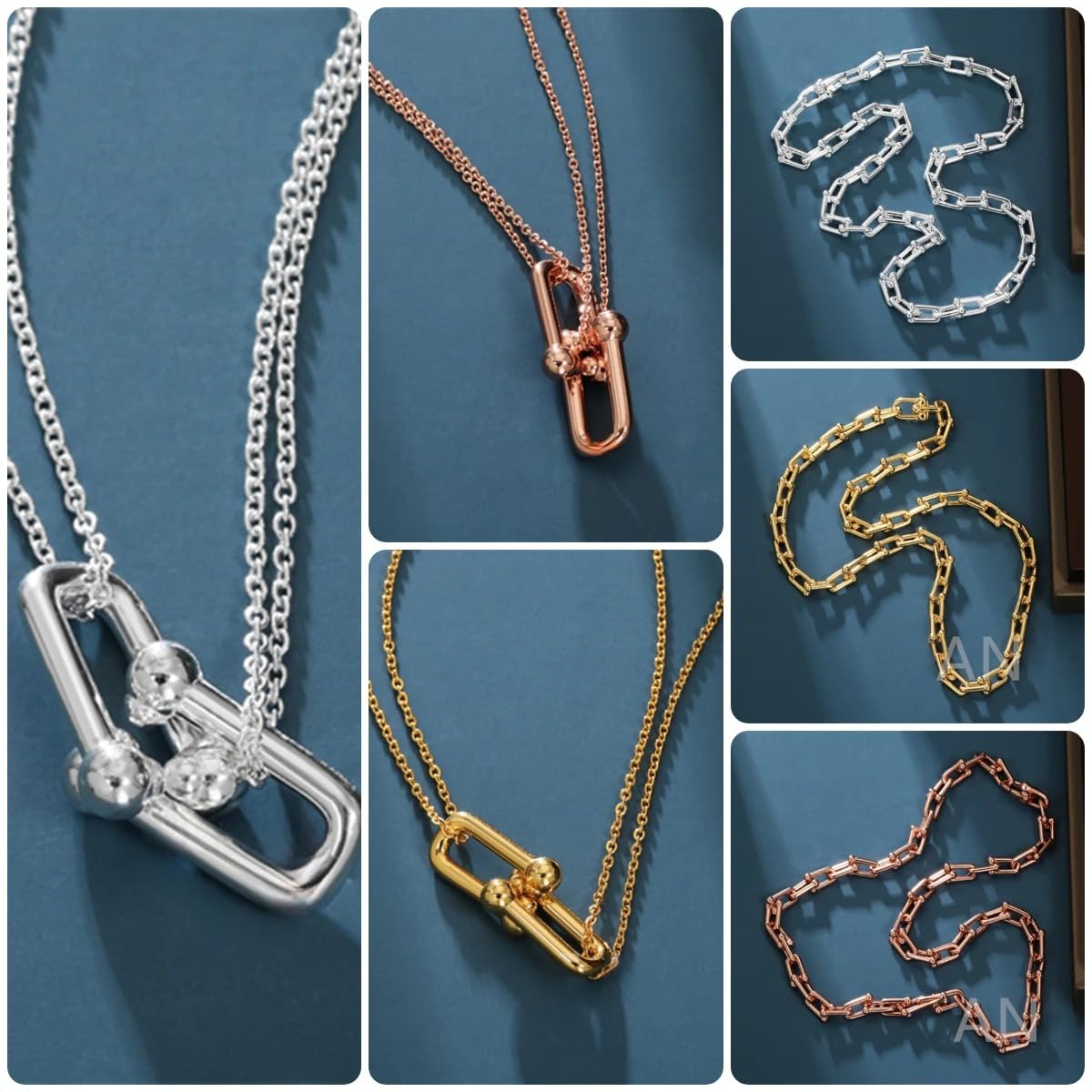 XHYRHTS Zubehör 925 Sterling Silber Hufeisen-Halskette für Damen und Herren, Hufeisen-Halsketten-Anhänger, Tiff Klassische U-förmige Hufeisen-Anhänger-Halskette, schöne Pferdehuf-Halskette