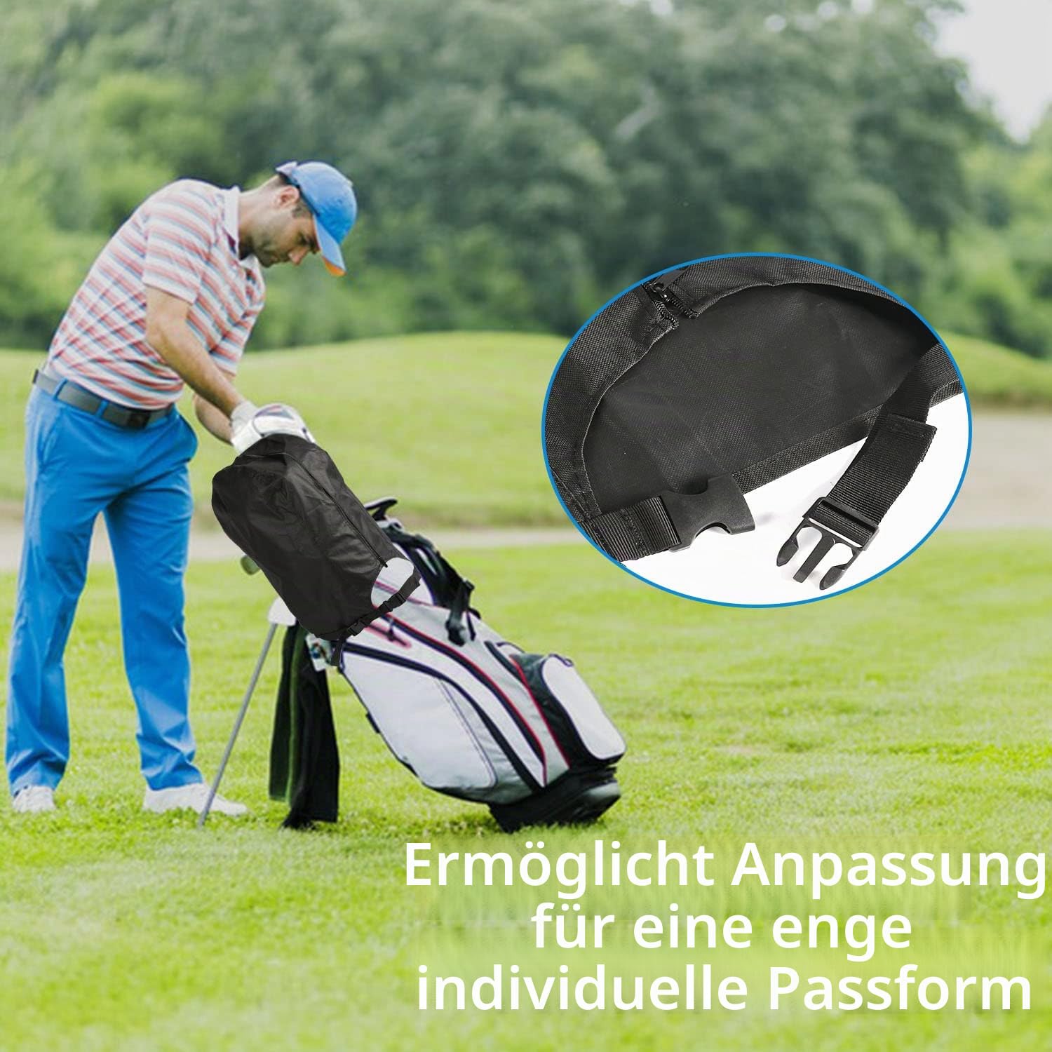Golftaschen-Regenschutz – wasserdichte Golftaschen-Abdeckung, strapazierfähige Golftasche, Regenschutz für Männer und Frauen, Golfständertaschen & Tragewagen
