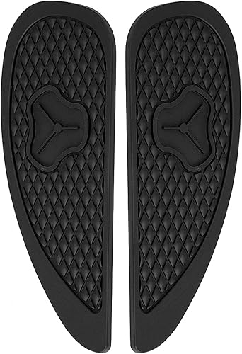 Miniatura 9 de Almohadilla de tracción de tanque para tanque de combustible de motocicleta retro, calcomanías protectoras antideslizantes, negro, 2 unidades