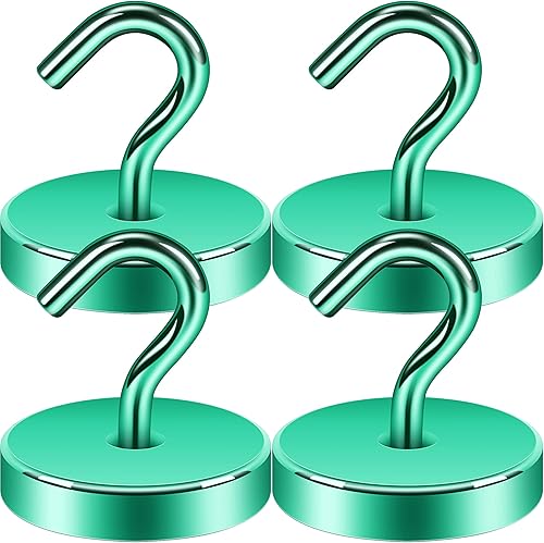 Vista 42 de Neosmuk Ganchos magnéticos resistentes, imanes fuertes con gancho para refrigerador, ganchos industriales súper resistentes de neodimio para colgar