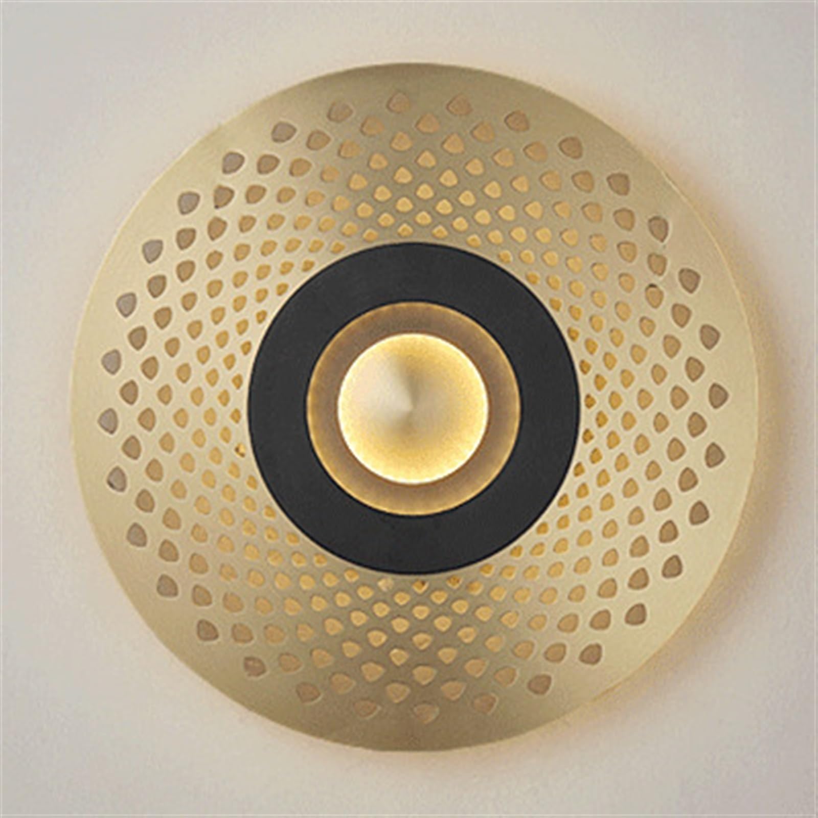 JXQJGYDQ Hollow Copper Creative Carved Wall Lamp Decoration Living Room Background Bedroom LED Lights Bedside Stairwell Sisle Sconces(Type C Mandala)