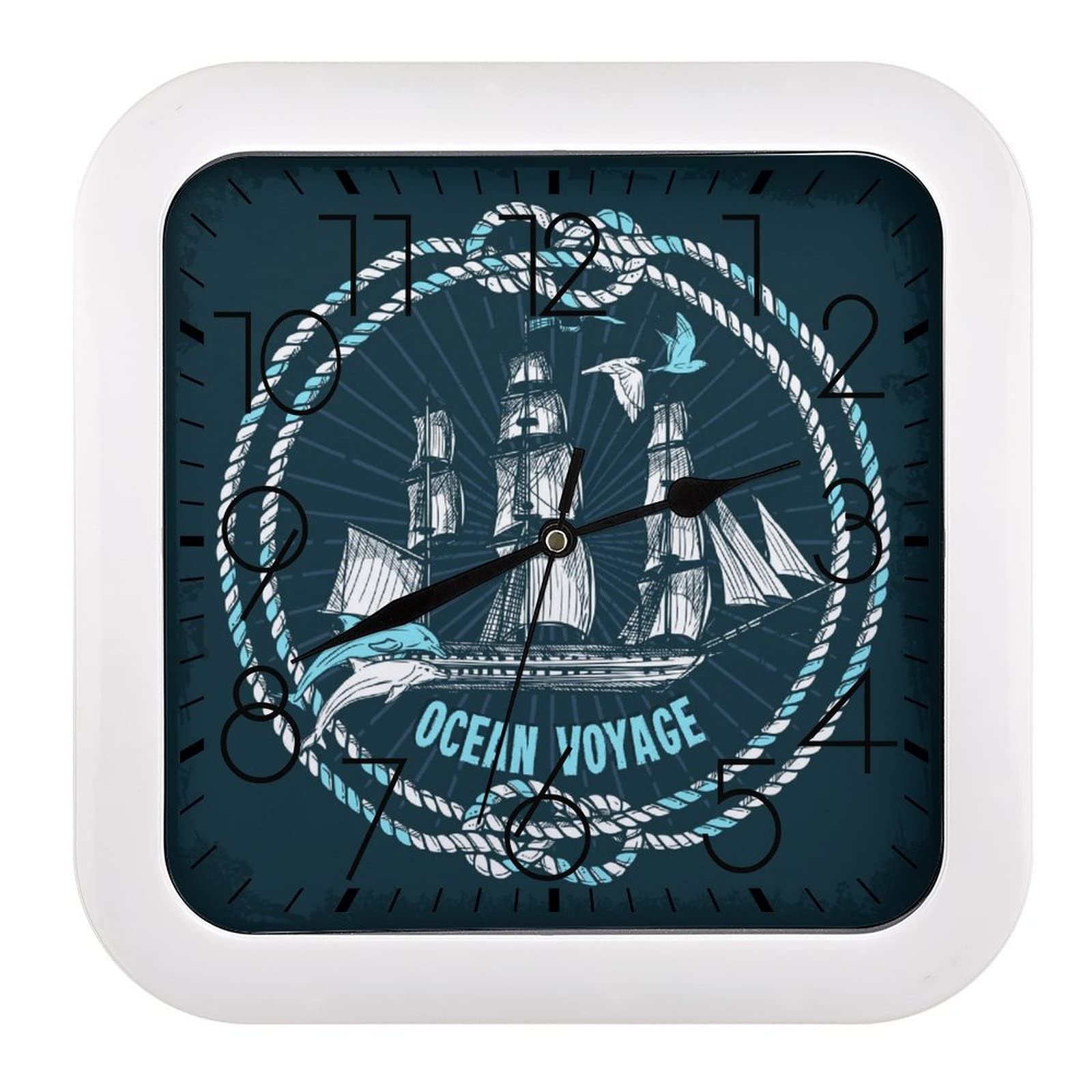 Pendule murale silencieuse bateau moderne de 26cm pour décorer la maison