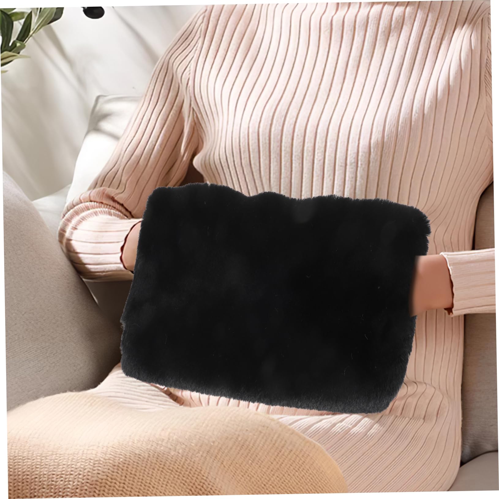 YARNOW Calentadores De Brazos De Piel De Conejo De Punto Bonitos Cálidos De Felpa Ligeros De Forro Color Rosa para Muñecas Manos Peludos Aislantes para Conducir para