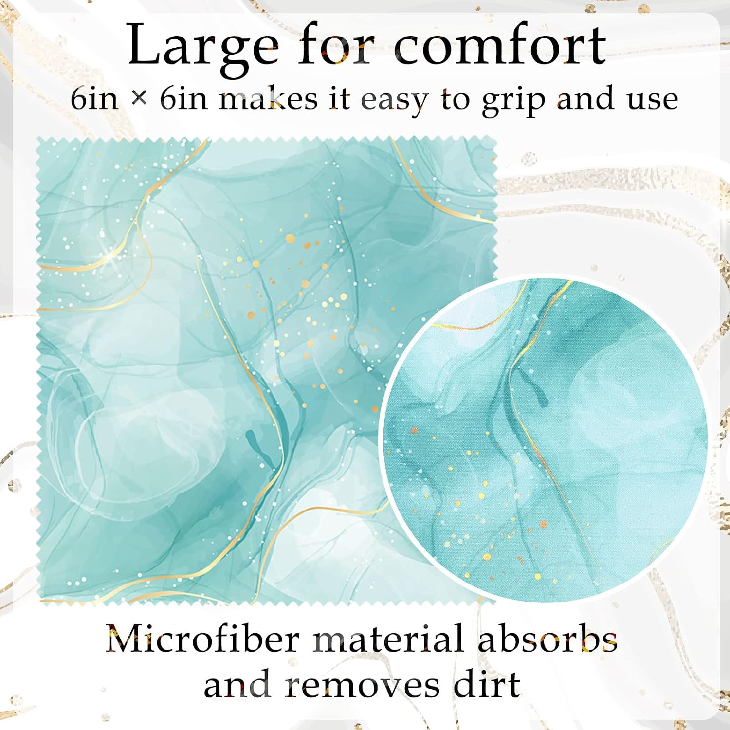 Sinmoe 20 Pcs Microfiber Cleaning Cloth Cute Marble Design Microfiber Cloth Soft Gifts Multicolor Glasses Cleaner Wipes for Eyeglasses Camera Lens Cell Phone Screens Glasses, 6 x 6 Inches