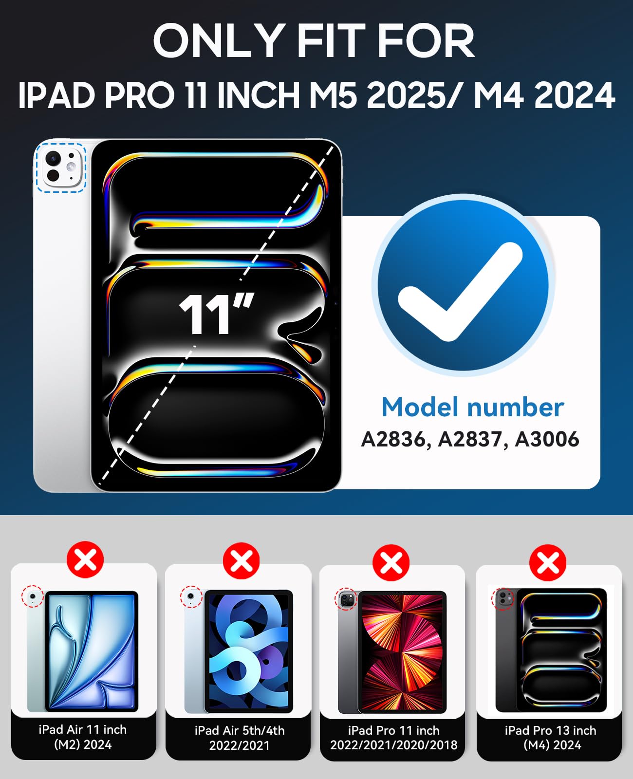 Custodia per iPad Pro 11 pollici 2024 (M4), iPad 11 Pro Custodia con portamatite, supporto integrato, antiurto, robusta, custodia protettiva per iPad Pro 11 pollici di quinta generazione (oro