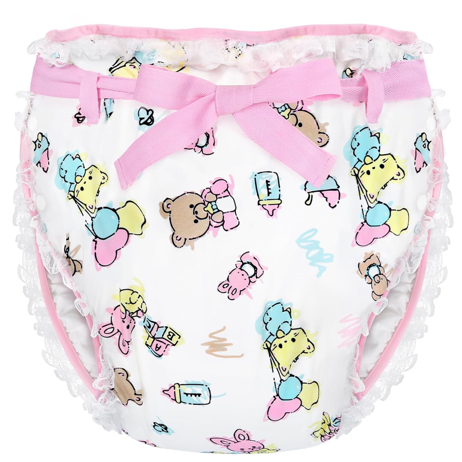 Littleforbig Silky Adult Ribbon Omutsu Diaper Wrap Cover Washable Adjustable Reusable Waterproof - Baby Cuties XL