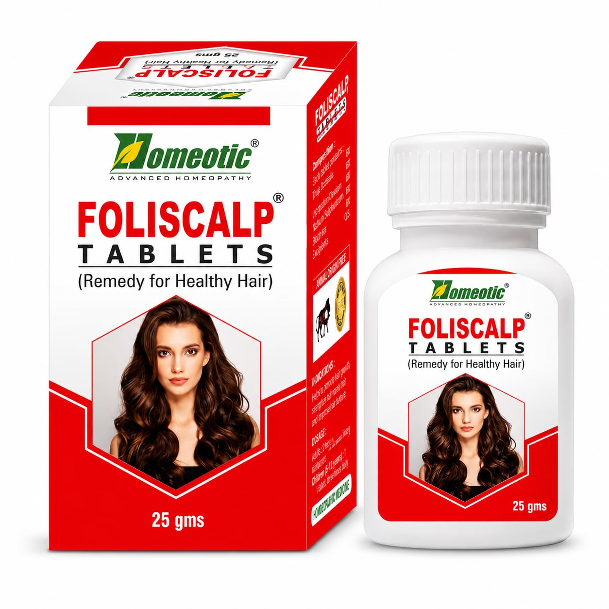 Homeotic FOLISCALP Tablets | Herbal Support for Hair Fall, Dandruff & Premature Greying | With Jaborandi, Lycopodium & Acid Phos | 25g | Adult Hair Wellness Supplement (pack of 1)-image-15