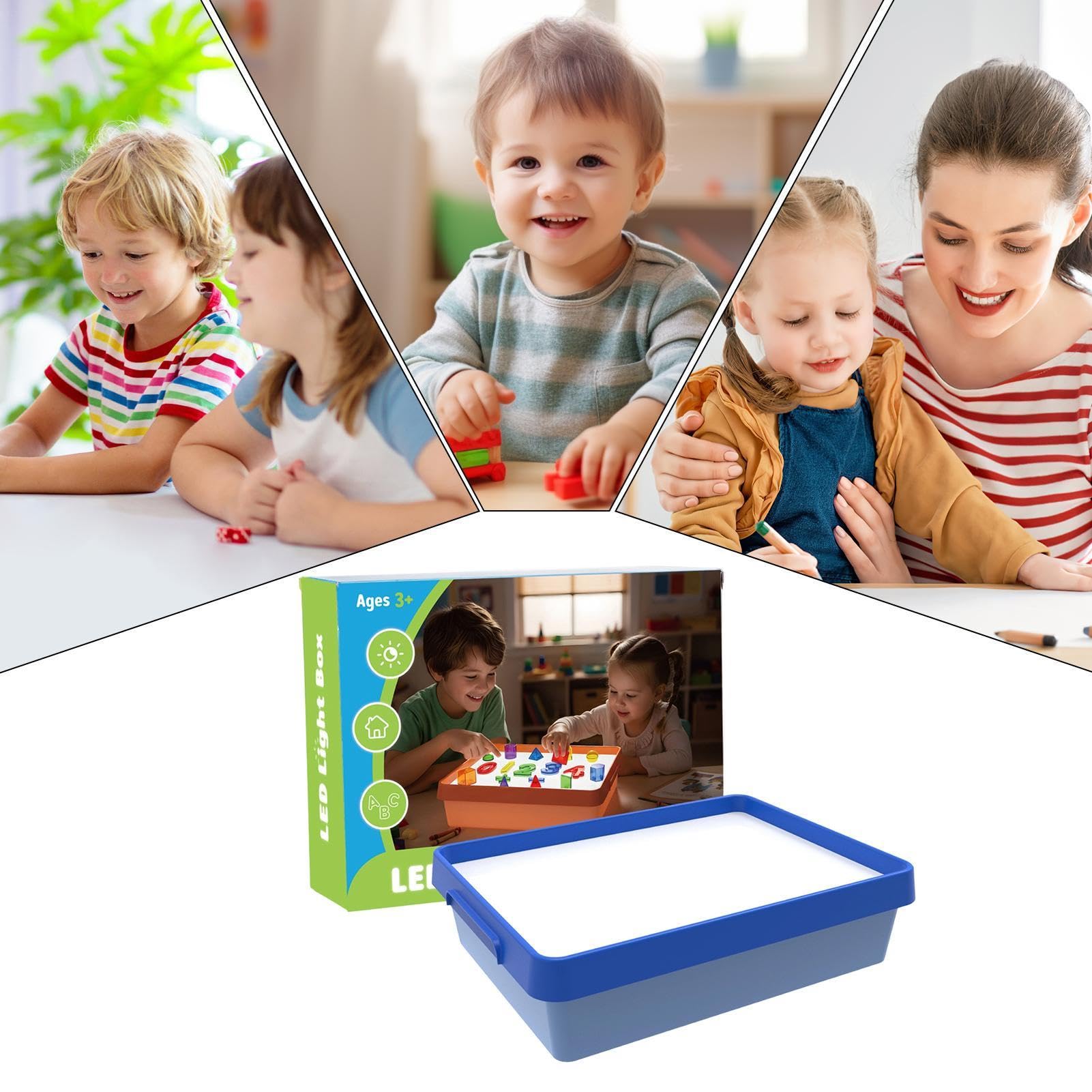 Tavolo Luminoso per i Bambini Sensoriale Portatile Creativo Brillante | Tavolo Attività Bambini Stazione d'Arte per Aula, Sala da , Scuola e Casa
