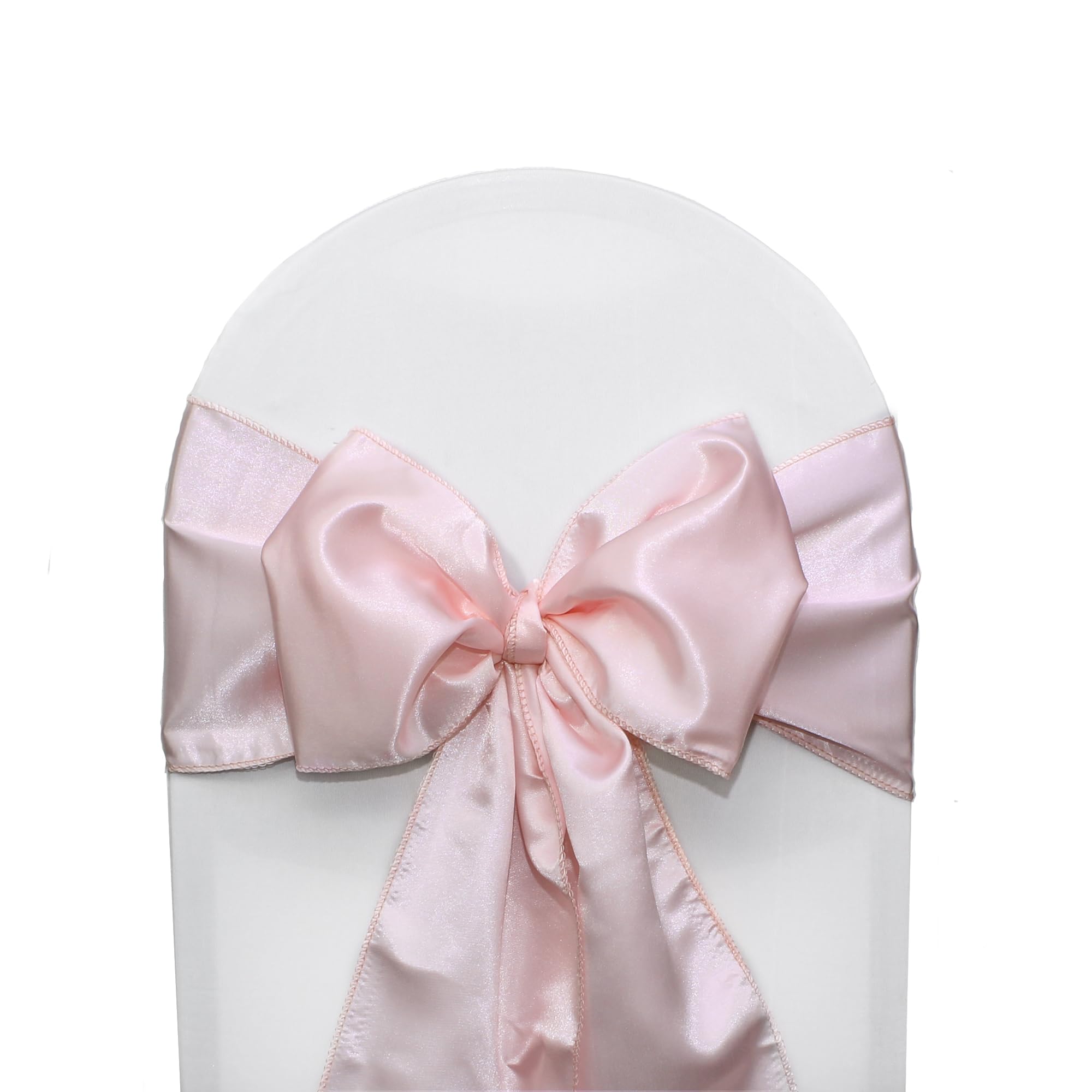 YOUR CHAIR COVERS - Satin Sashes Blush (Pack of 10), Chair Sashes for Weddings, Events, Hotels and Catering Services