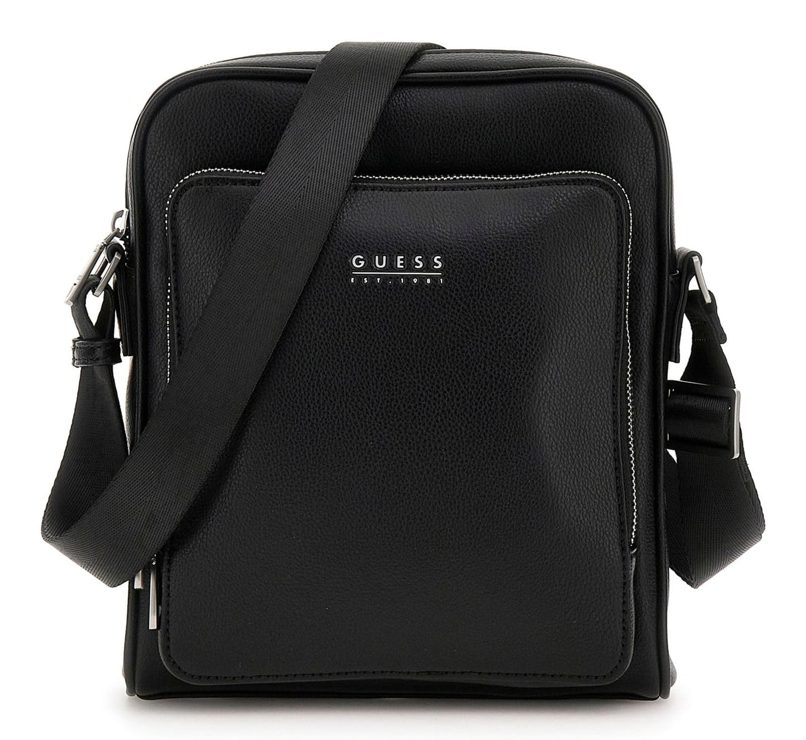 GUESS sac à épaule bandoulière Milano Top Zip Xbody With Front Pocket Black noir