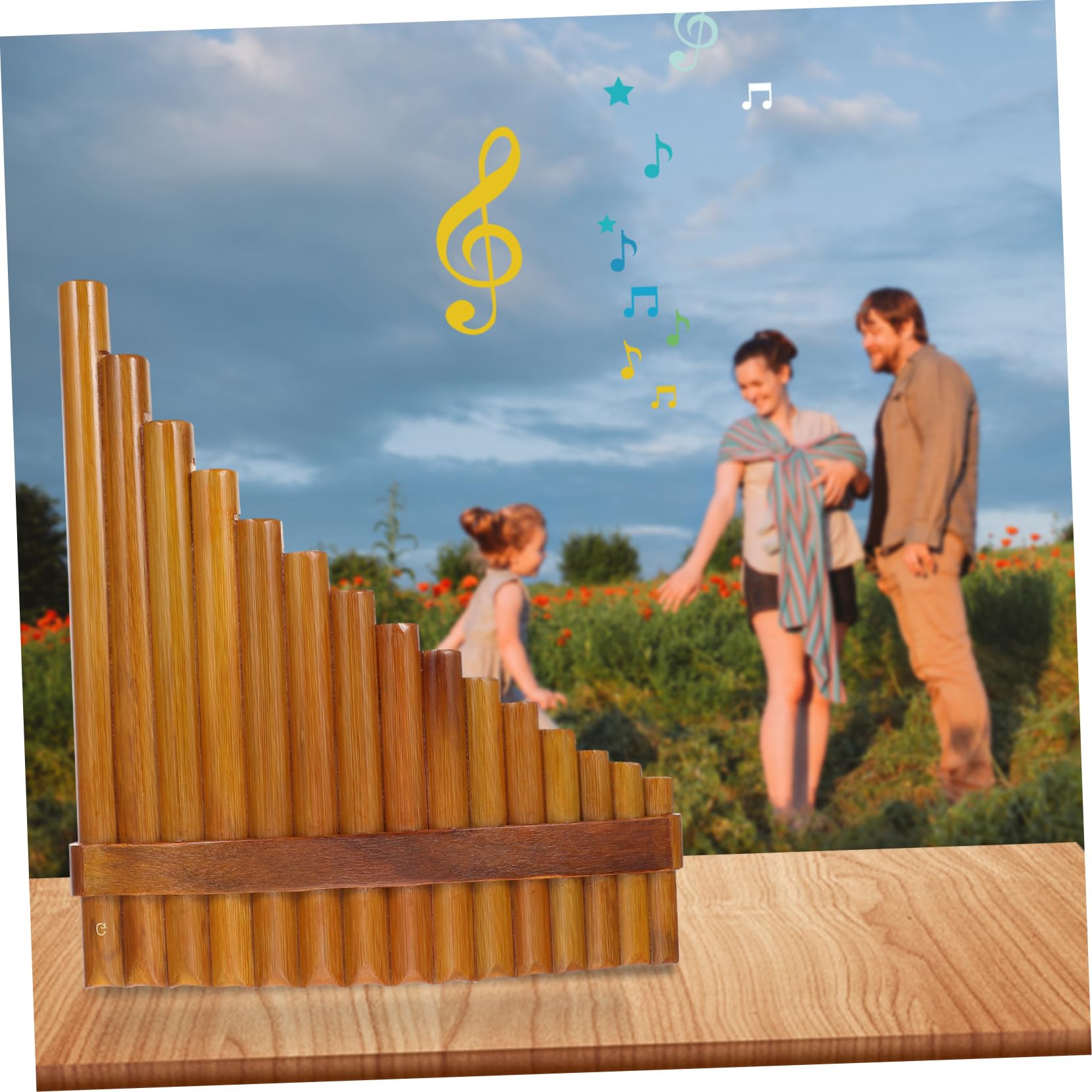 ifundom Professionelle Panflöte Aus Natürlichem Bambus Leichtes Tragbares Musikinstrument Für Anfänger Handgemacht Linkshändig Für Schüler Und Musikalische Früherziehung