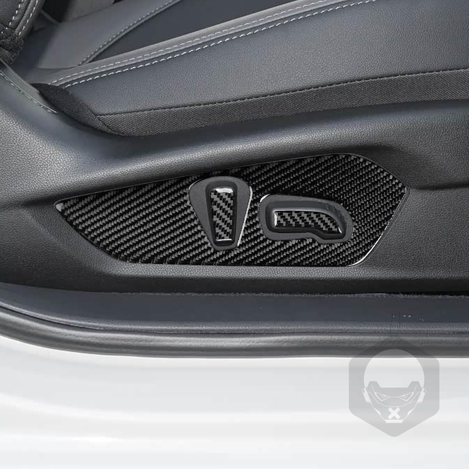 Real Black Carbon Fiber Car Front Row Seat Adjustment Panel Soft Sticker Auto Interior Premium Accessories Compatible with Subaru Crosstrek/Impreza(GU) 2024 2025 2026
