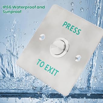 Push to Exit Button Switch, Stainless Steel Door Exit Release Button Access Control Lock System for Access Control