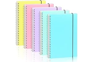EOOUT Dotted Spiral Notebook 5 Pack: Large Dot Grid Journals for Productivity and Organization