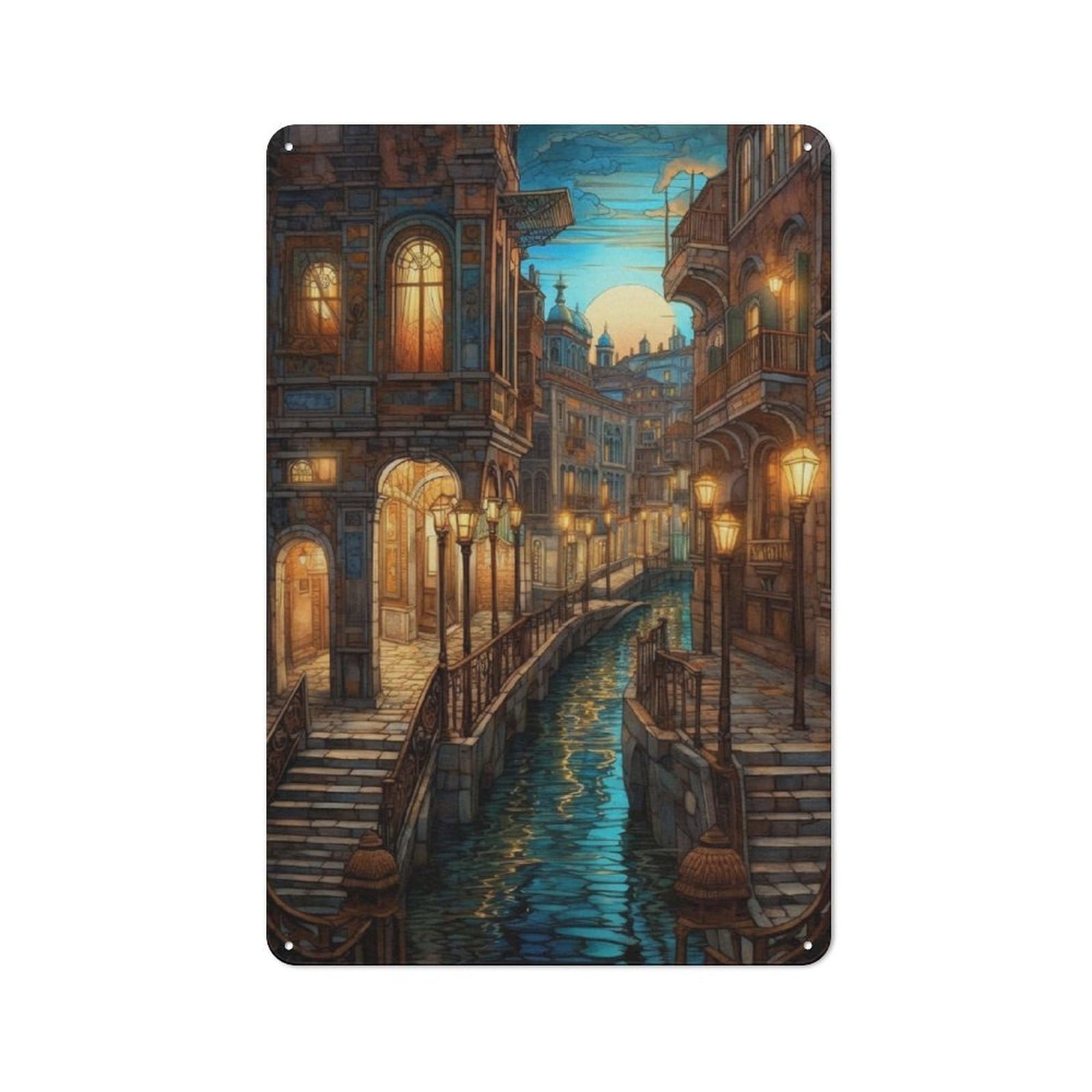 Junmoney Venice Italy Travel Art Retro Metal Wall Sign 30X20cm For Guest Room Or Hallway, New-Space Wall Decor For Home Decor Collectors