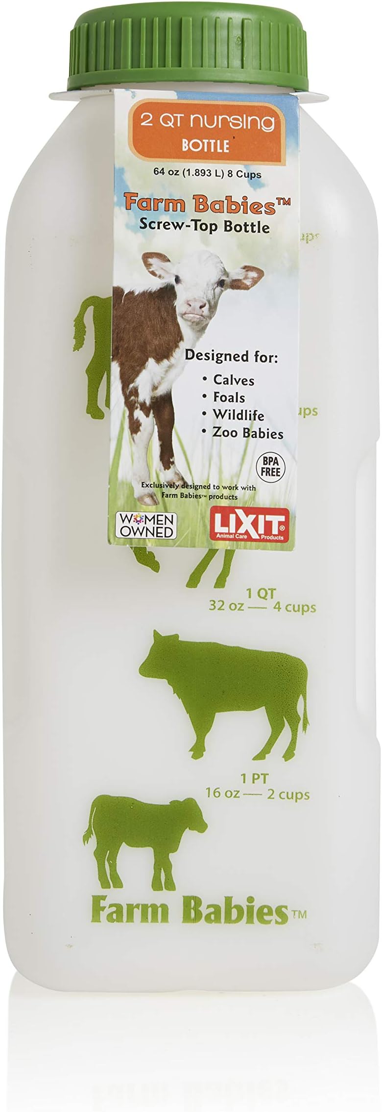 Nursing Bottle for Farm Animals, WHITE, 64 Fl Oz (Pack of 1)
