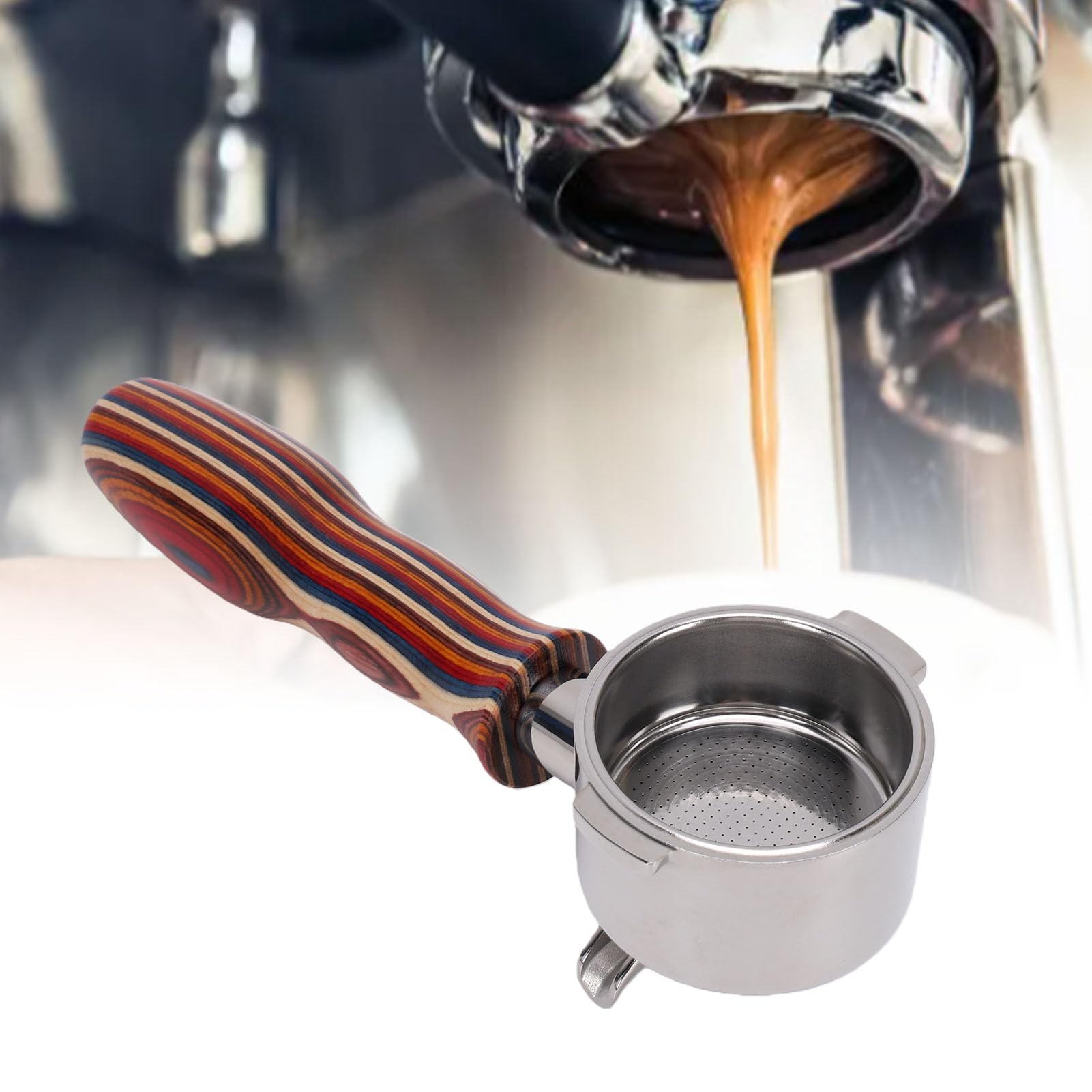 Portafiltro per caffè da 51 Mm, Manico in Legno di Betulla