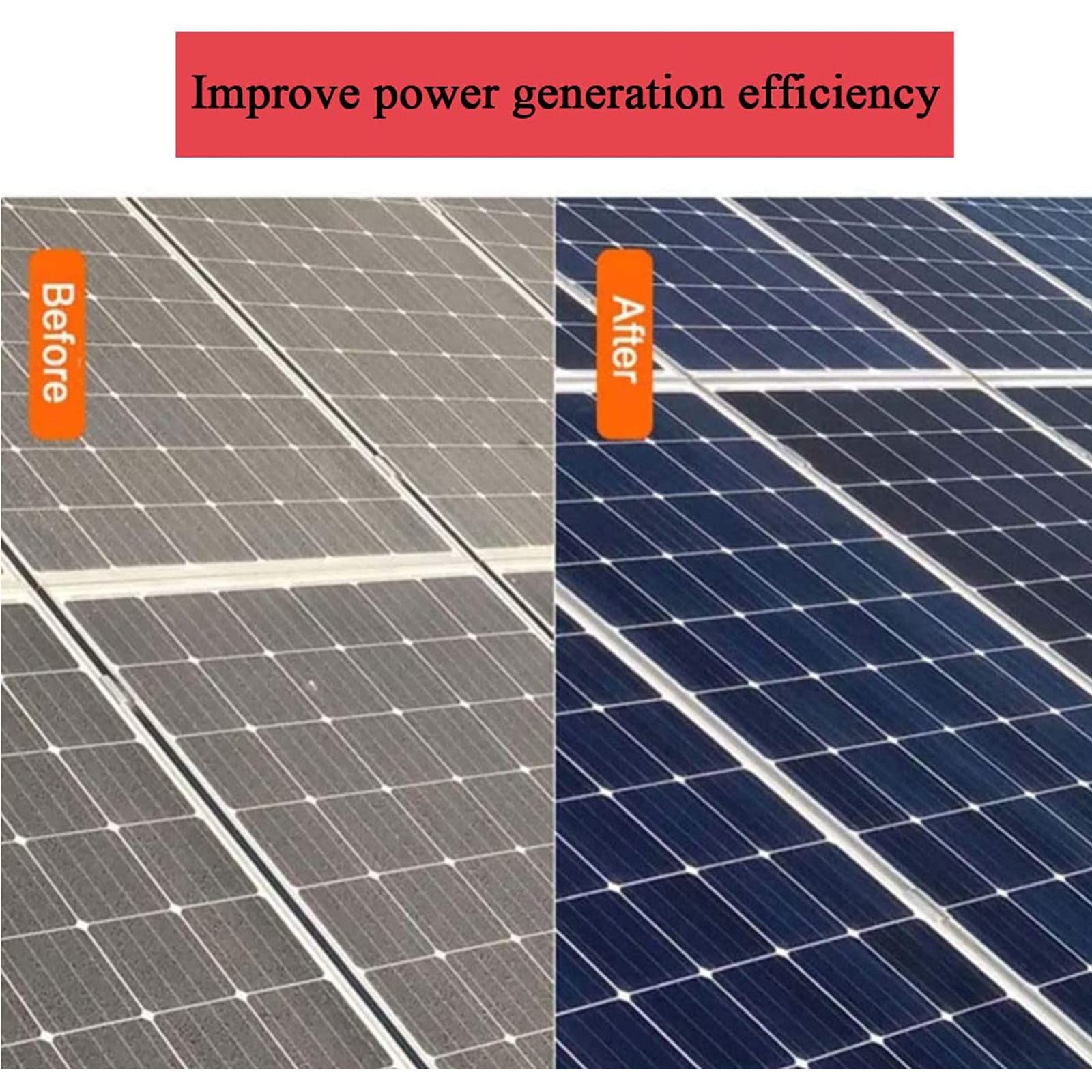 Limpiador fotovoltaico, pértiga para Limpiar Ventanas, Kit de pértiga con Suministro de Agua, Cepillo para Limpiar Ventanas con Mango extendido y Manguera de Agua, Kit de
