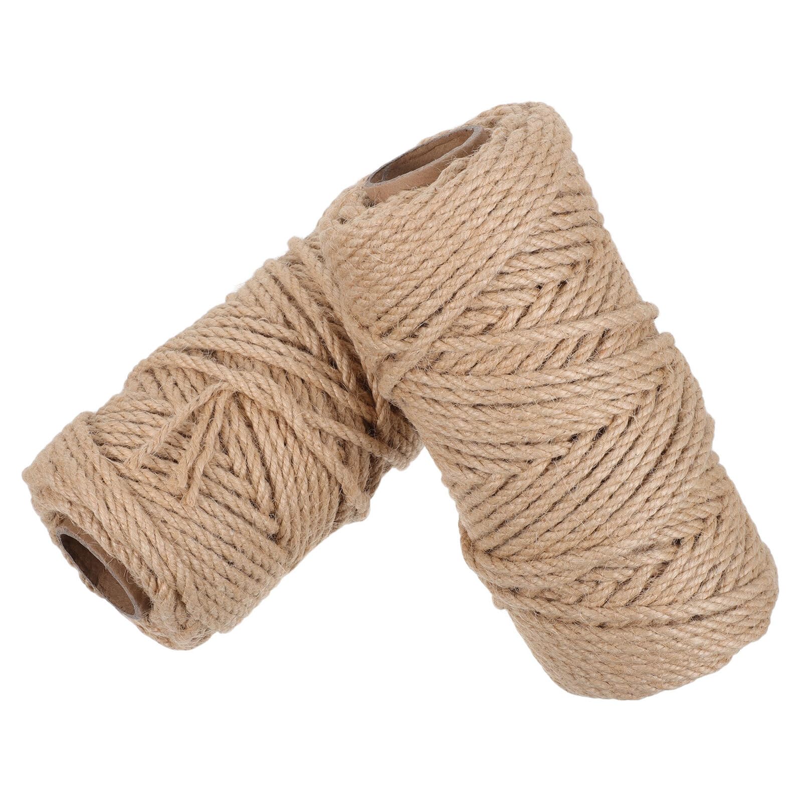 Geflochtenes Hanfseil 2 Rollen Khaki, Heavy Duty, Verhedderungsfrei | Naturfaser für Verpackungen, Professionelle Bastelprojekte, Minimalistischer Rustikaler Stil, Selbstgemacht Enthusiasten