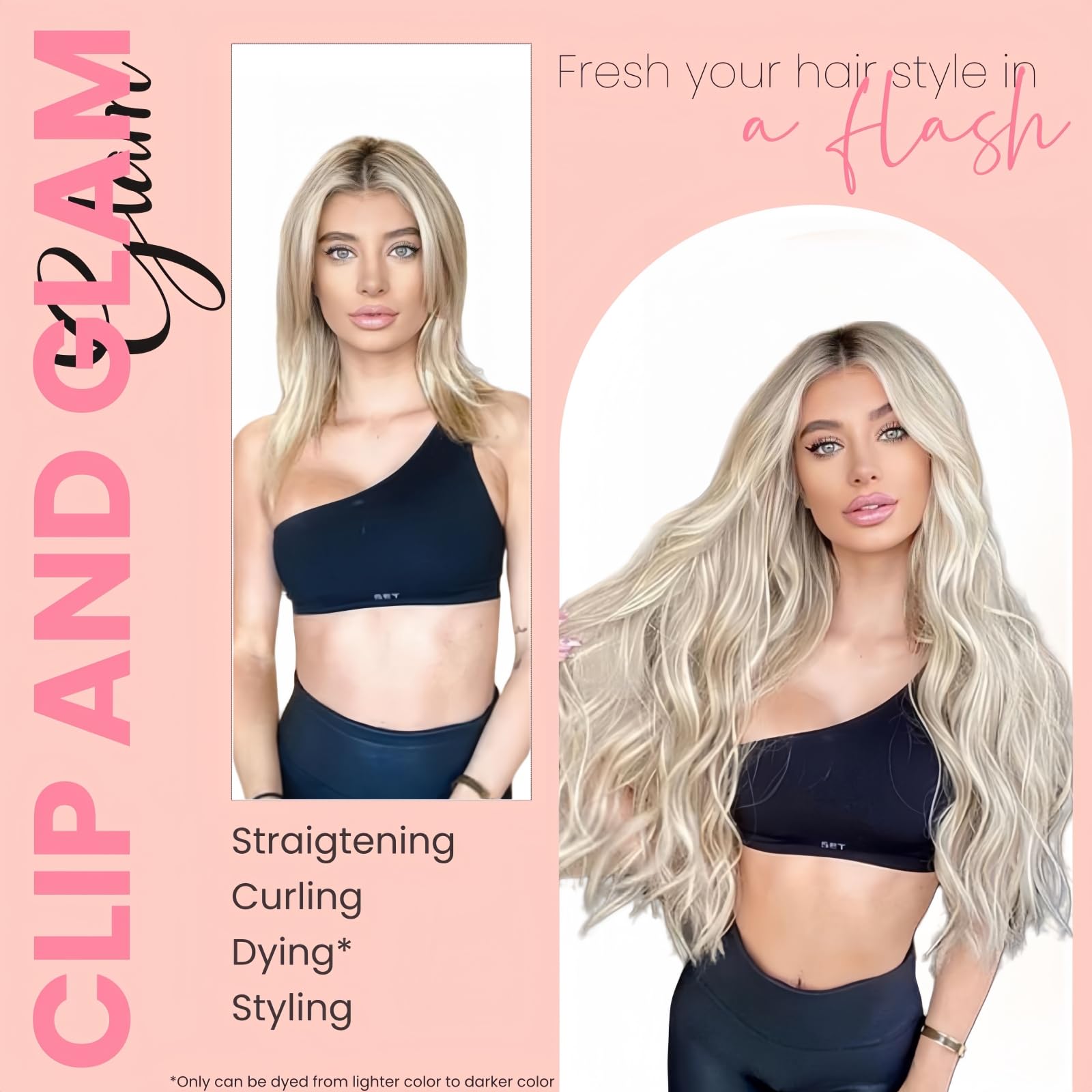FUOTONBUTY Extension Capelli Veri Clip Doppia Cucitura 7pcs, Extension Capelli Clip, Extension Capelli Veri 90g, Capelli Umani Lisci (Da castano medio a biondo miele, 40 CM)
