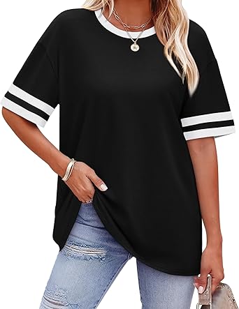 47% off: WIHOLL Womens T Shirts Loose Fit Short Sleeve Tees Crew Neck Color Block Summer Tops …