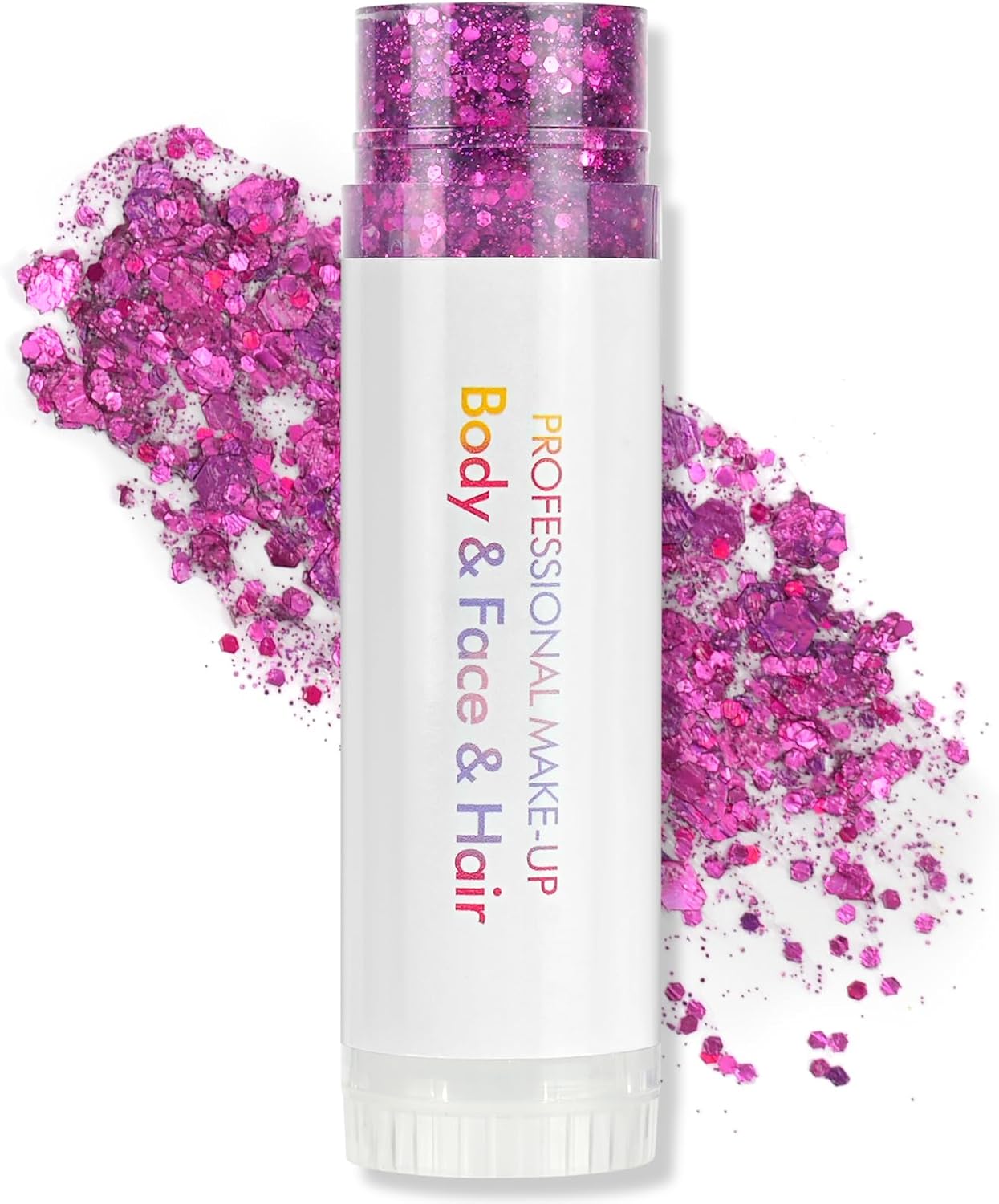 AOOWU Body Glitter Stick, Highlighter Makeup Stick Glitter Powder Waterproof Glitter Shiny for Women Face Glitters Shimmer Sparkle Powder for Hair Lip Nails Body Glitter Makeup(Purple)