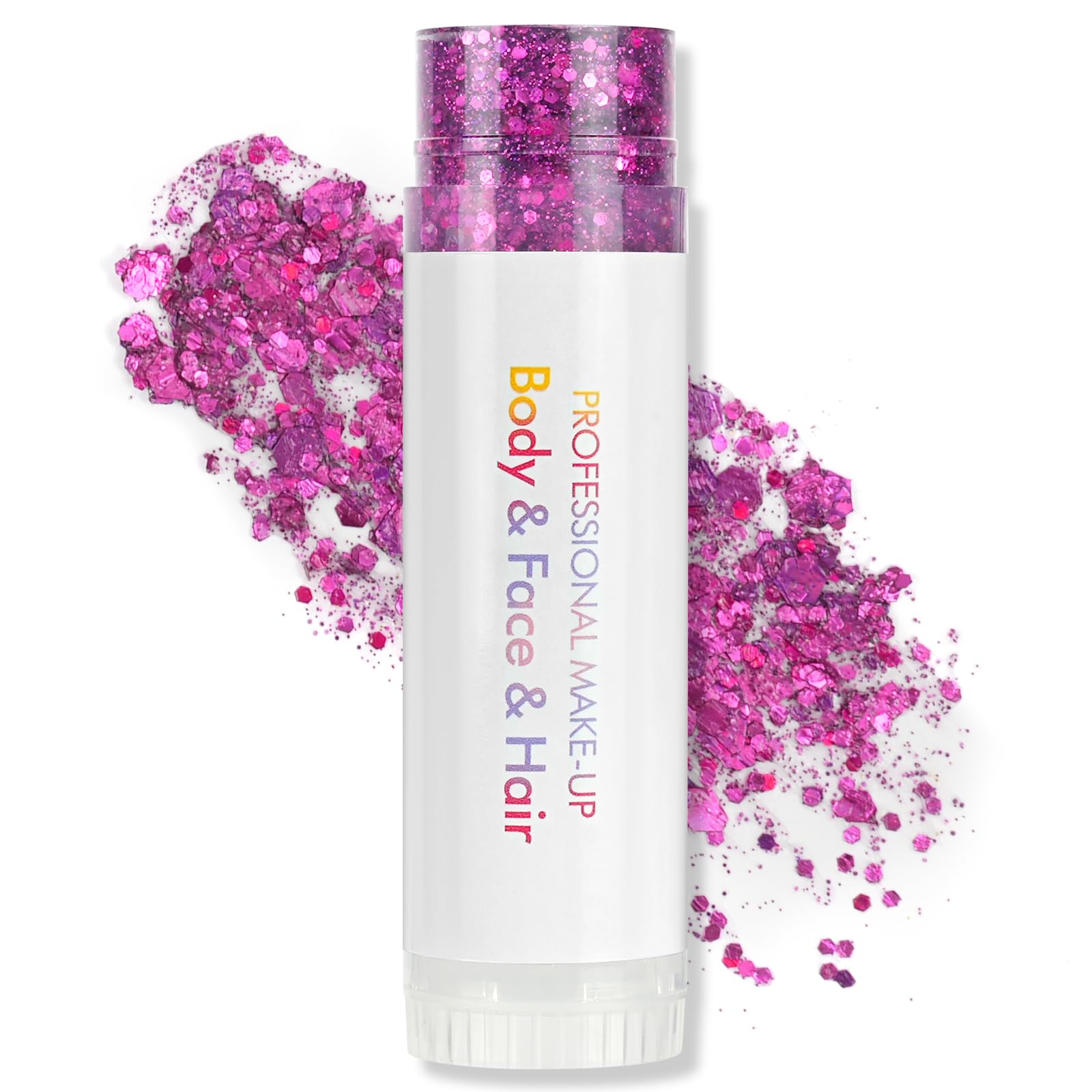 AOOWU Body Glitter, 15g Sparkling Glitter Stick für Geeignet Körper, Mermaid Sequins Gesichtsglitzer, Festival Glitzer Make Up für Haar, Weihnachten, Halloween, Karneval(Lila)