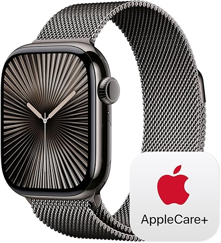 Miniatura 57 de Apple Watch Series 10 [GPS + Celular 46mm] con caja de titanio dorado con bucle milanés dorado - M/L. Rastreador de fitness, aplicación ECG, Caja de