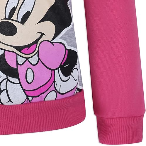 Miniatura 7 de Disney Minnie Mouse Pullover Half-Zip Fleece Hoodie for Girls, Pink and Gray